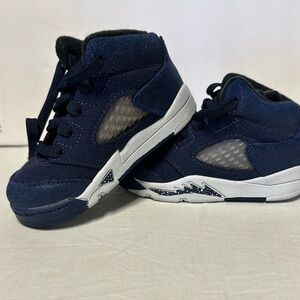 Jordan Blue and White High-Top Sneakers